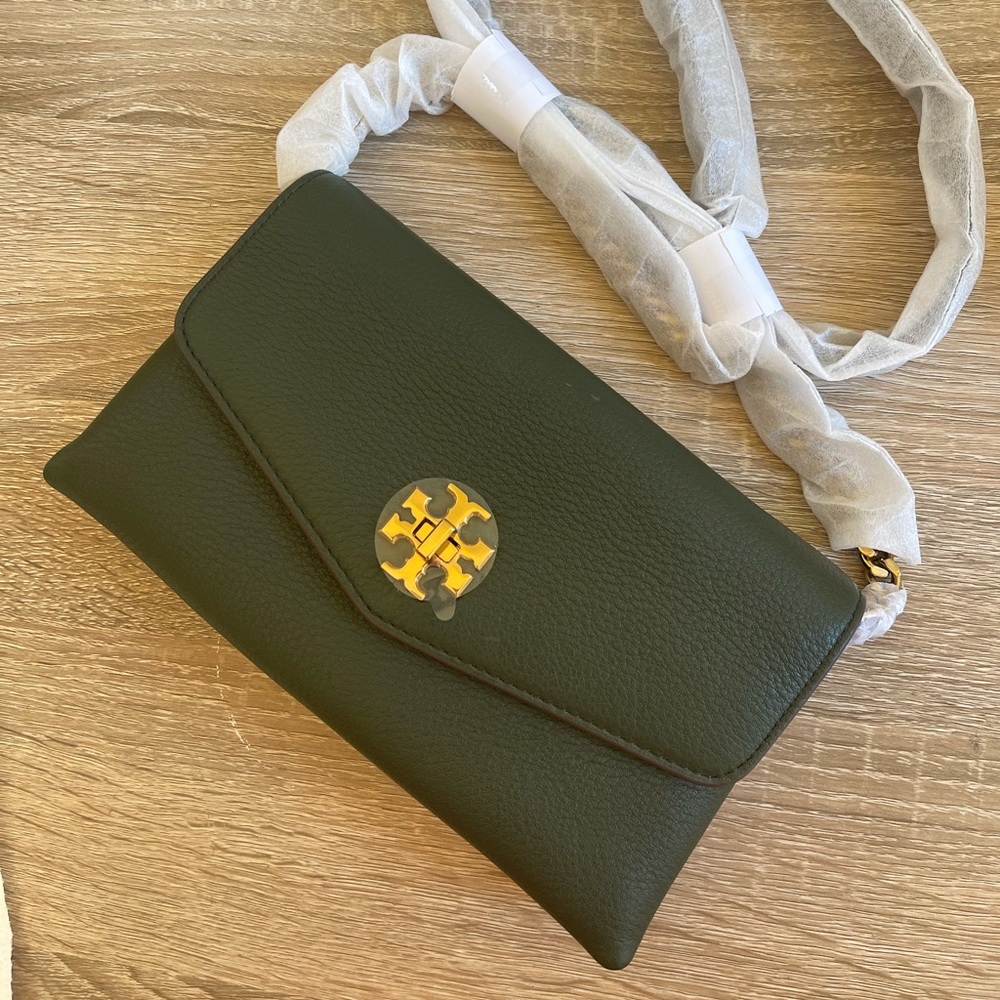 Tory Burch Kira Pebbled Chain Wallet